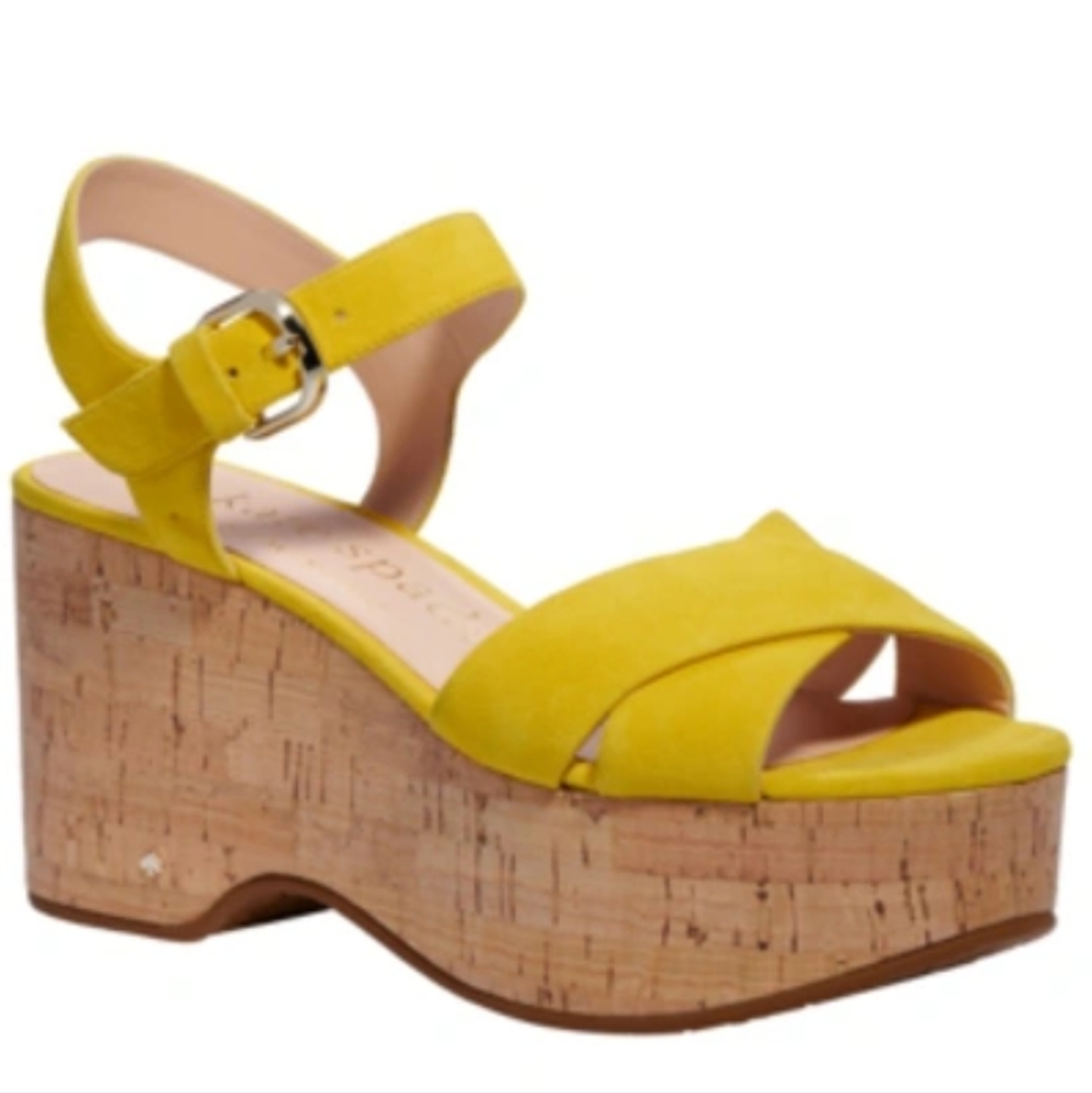 Kate Spade "Jasper" Platform Wedge in yellow sesame